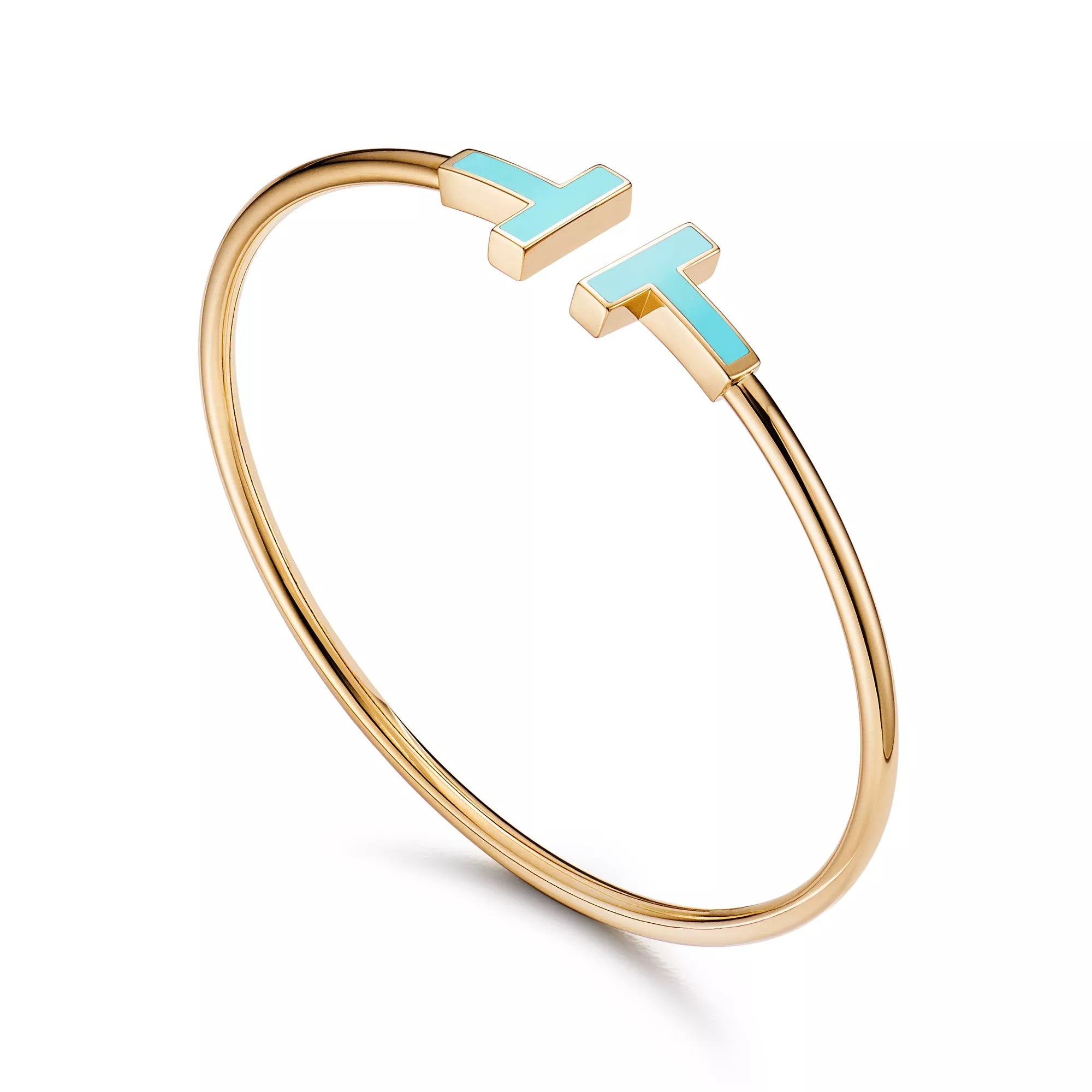 Carave Paris Turquoise T Yellow Gold Open Bangle for Women