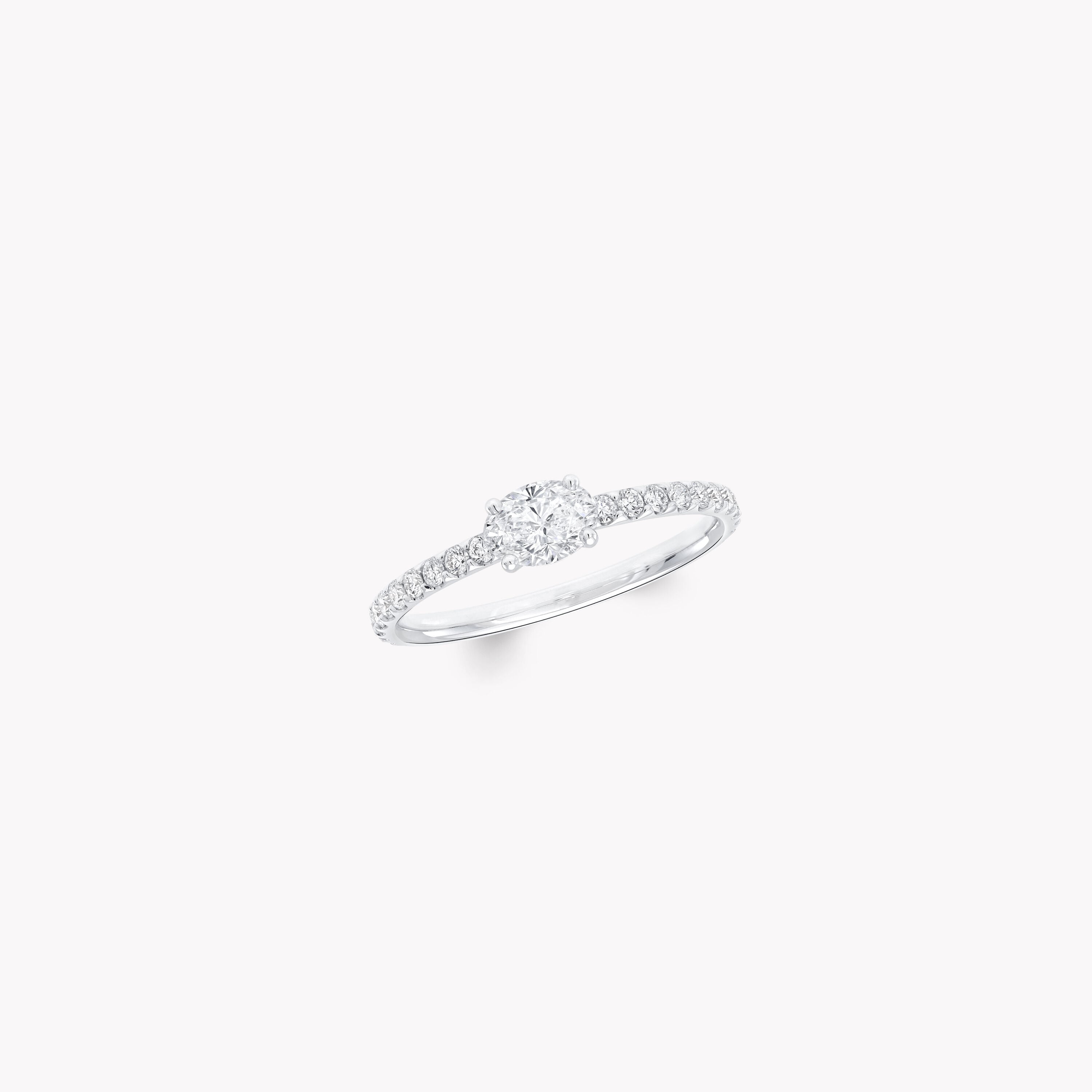 Carave Paris Twisted Pavé Diamond Solitaire Ring