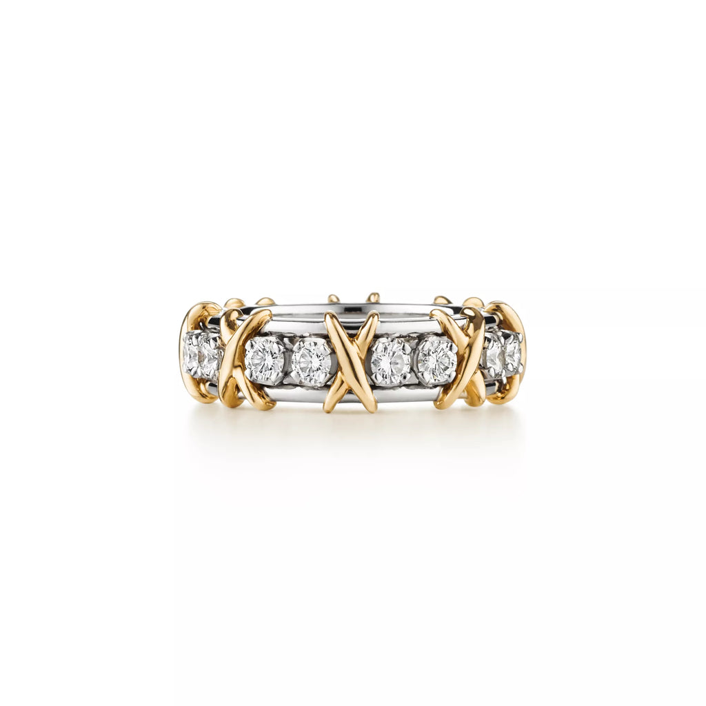 Carave Paris Two Tone Diamond X Link Eternity Ring