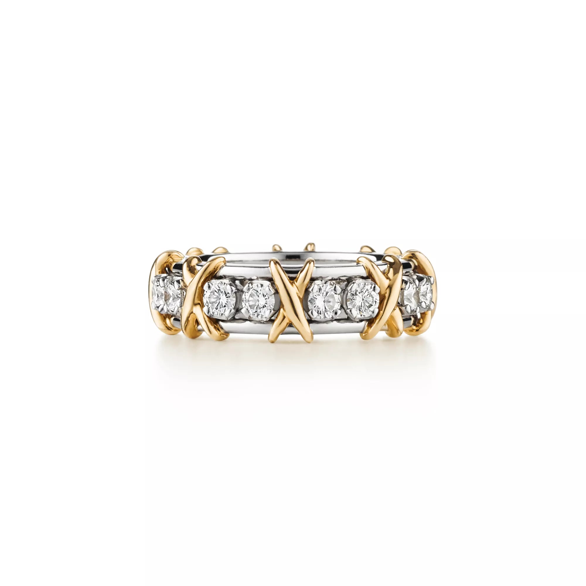 Carave Paris Two Tone Diamond X Link Eternity Ring