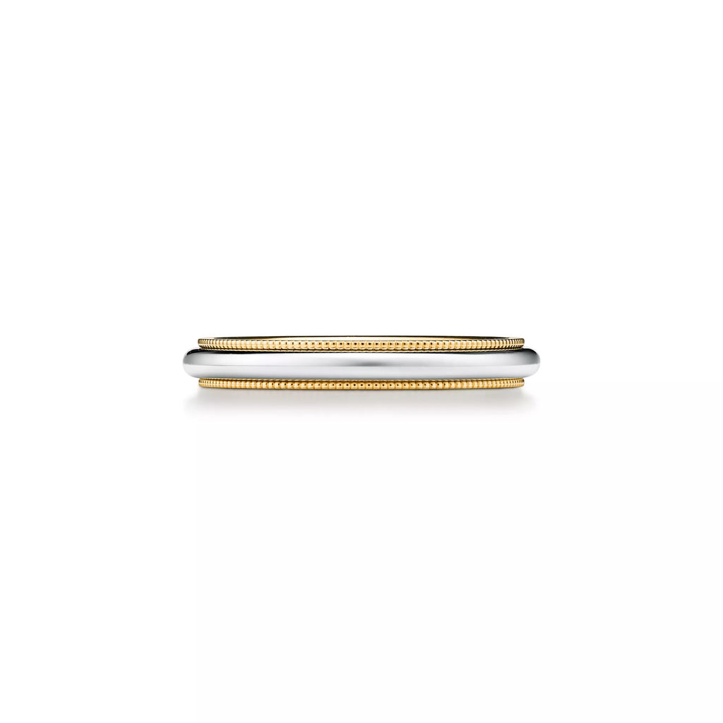 Carave Paris Two Tone Milgrain Wedding Band