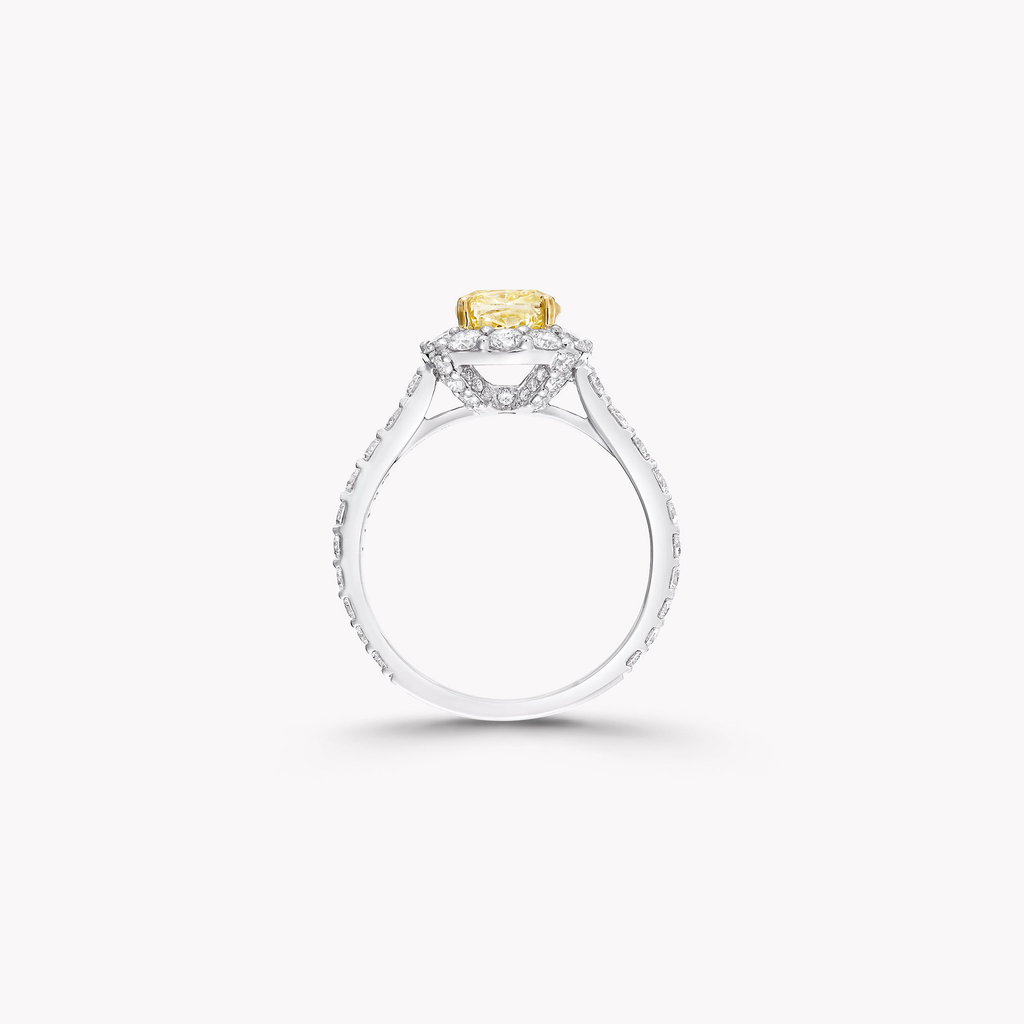 Carave Paris Yellow Cushion Halo Diamond Ring