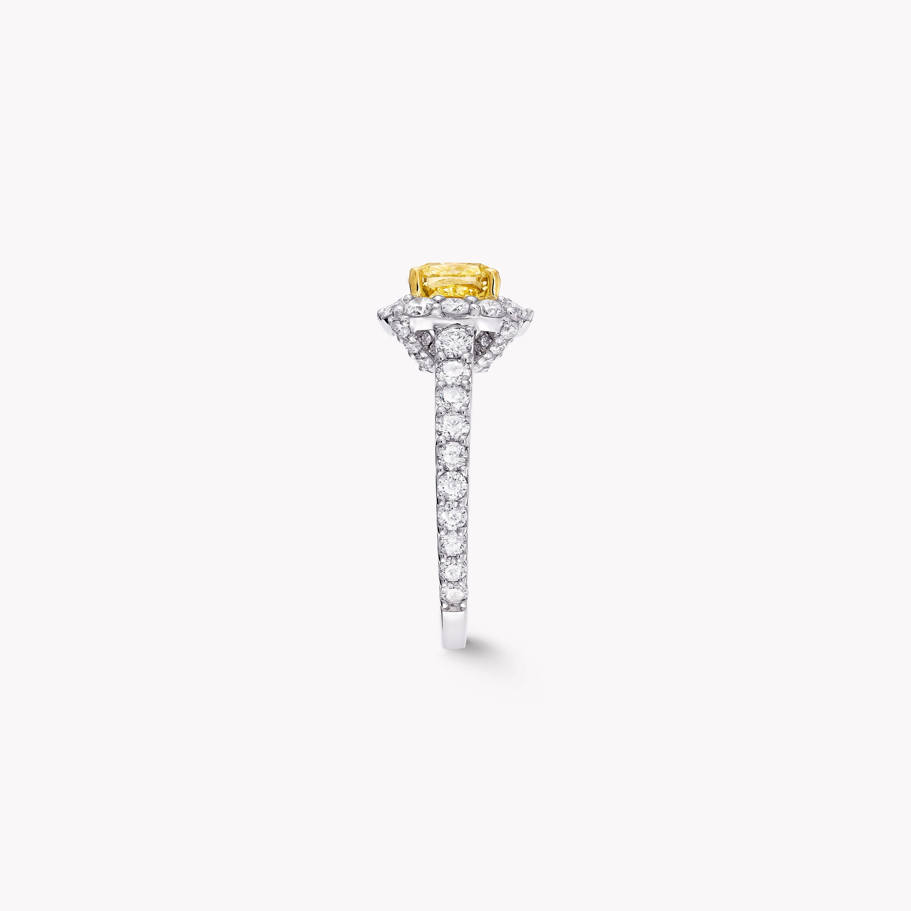 Carave Paris Yellow Cushion Halo Diamond Ring