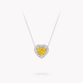 Carave Paris Yellow Heart Halo Diamond Pendant Necklace