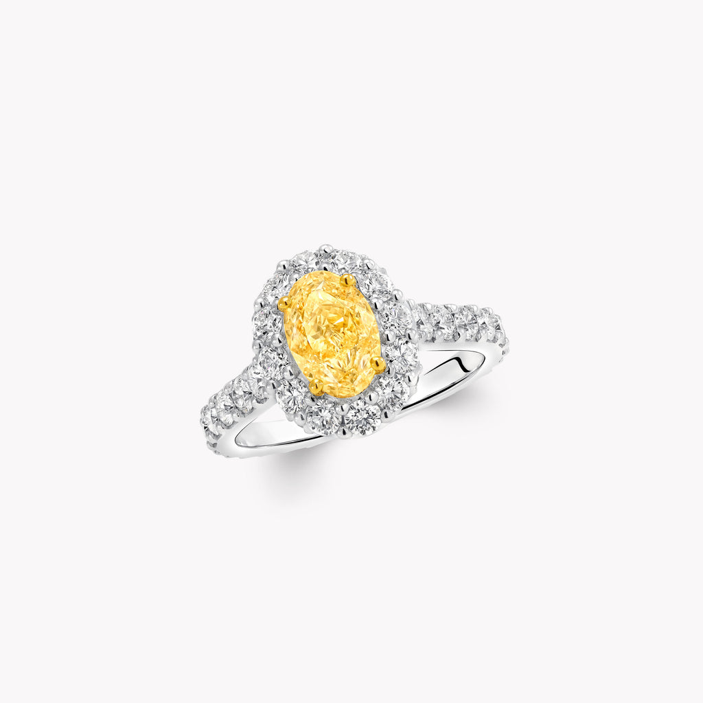 Carave Paris Yellow Oval Halo Diamond Ring