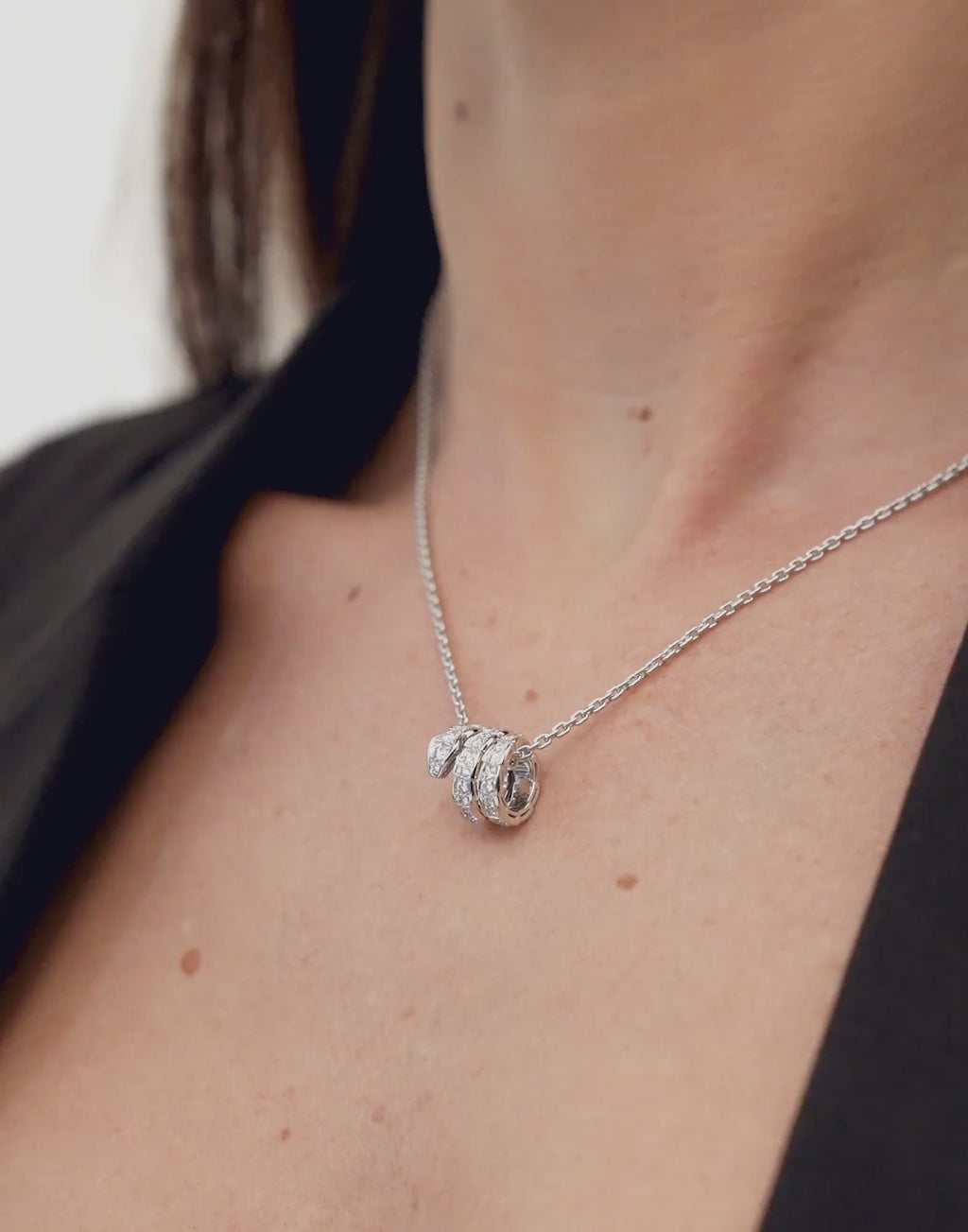 Carave Paris Pavé Serpentine Coil Pendant Necklace