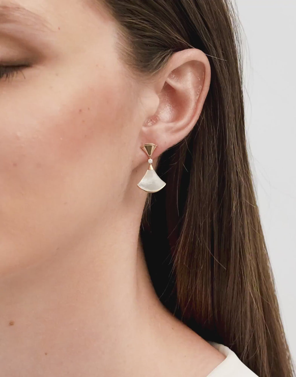 Carave Paris Diva Red Agate & Diamond Drop Earrings in Rose Gold