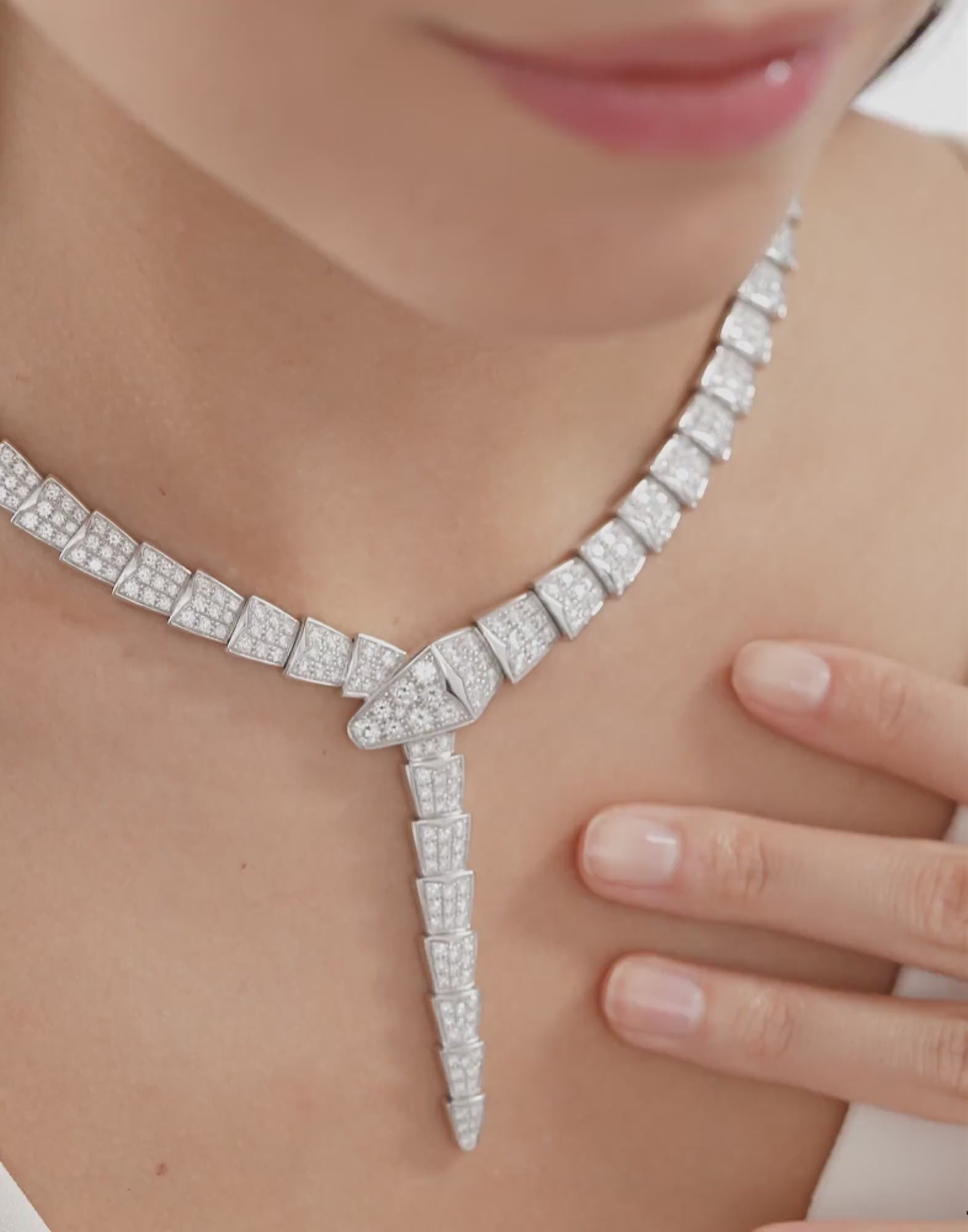 Carave Paris Serpenti Pavé Y-Drop Collar Necklace