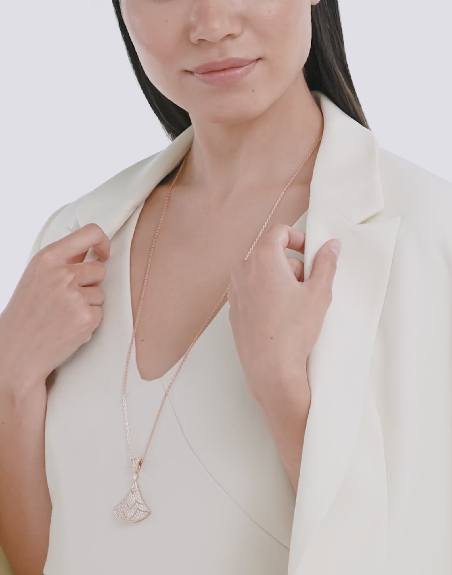 Carave Paris Pavé Fan Drop Pendant Necklace