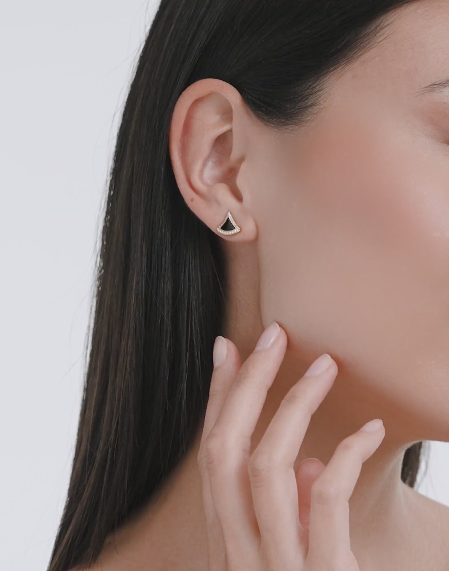 Carave Paris Onyx Pavé Fan Stud Earrings