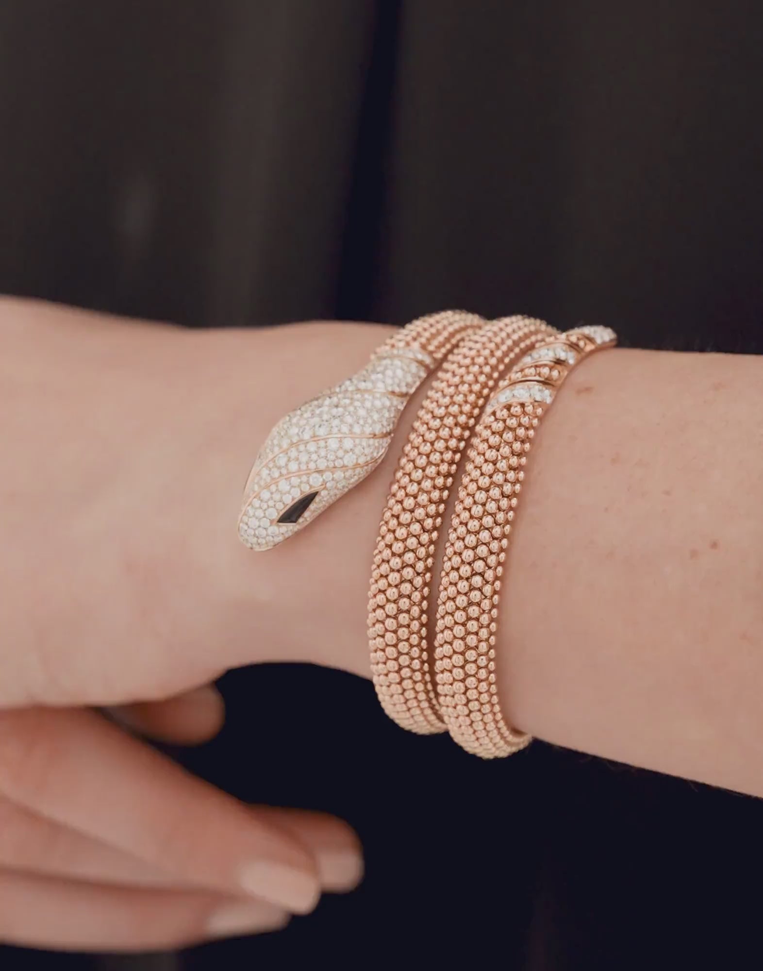 Carave Paris Serpente Pavé Beaded Double Wrap Bracelet