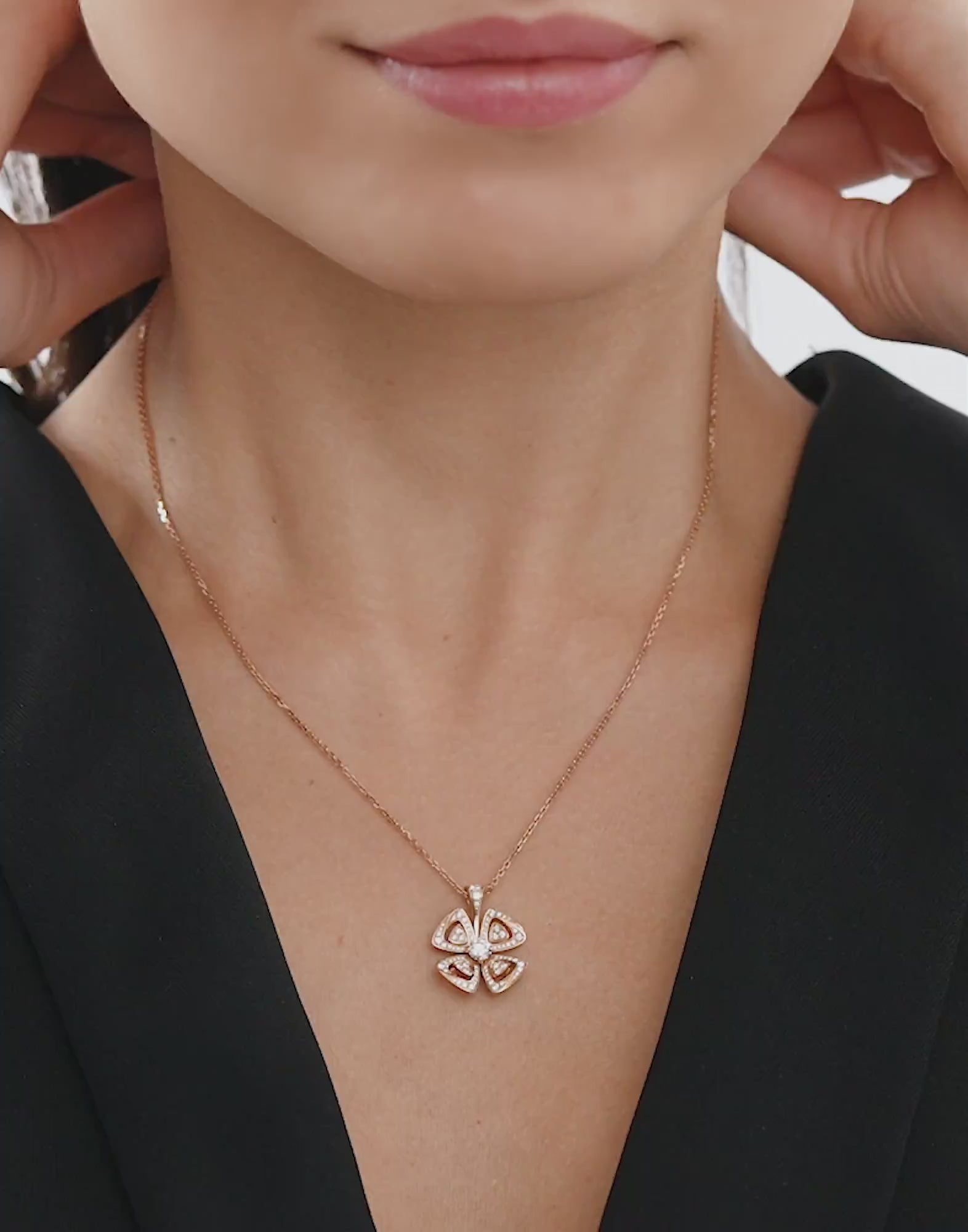 Carave Paris Diamond Floral Pendant Necklace