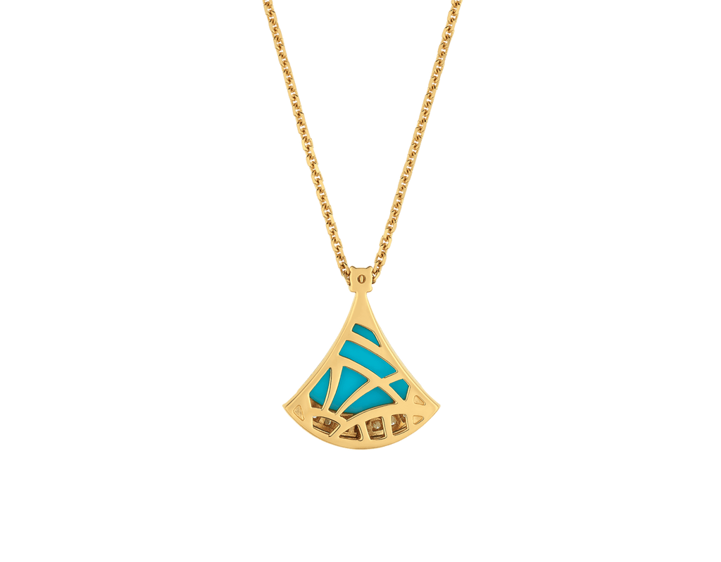 Carave Paris Diva Fan Onyx Diamond Pendant Necklace in Rose Gold