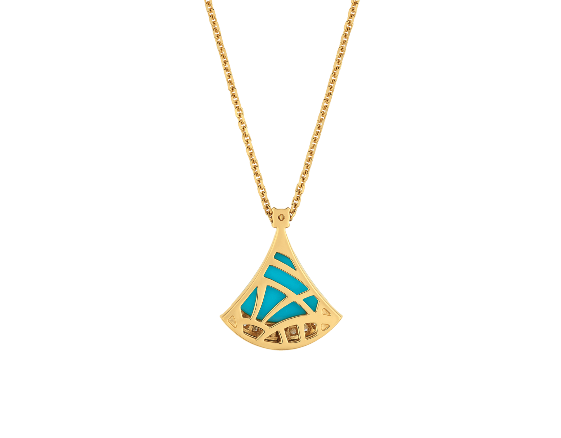 Carave Paris Diva Fan Onyx Diamond Pendant Necklace in Rose Gold