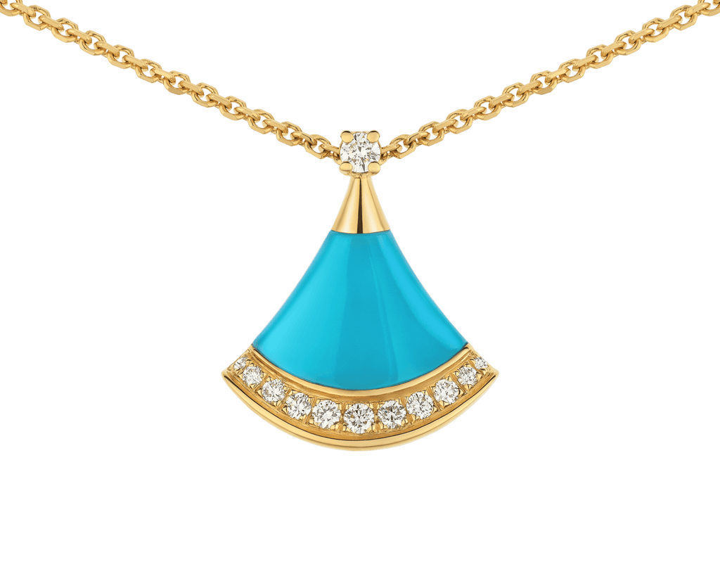 Carave Paris Diva Fan Onyx Diamond Pendant Necklace in Rose Gold